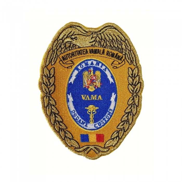 Emblema Mâneca Vama - emblemă brodată pentru personalul vamal - disponibilă pe Grade-Militare.ro