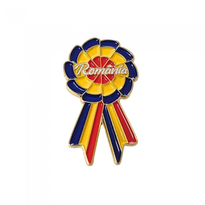 Insigna metalică cocardă tricolor România 3 cm x1,8 cm pentru personal militar - grade-militare.ro